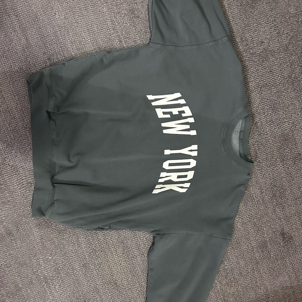 Brandy Melville Dark Gray 'New York' Crew Neck Sweater